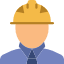 A man wearing a hard hat and tie.