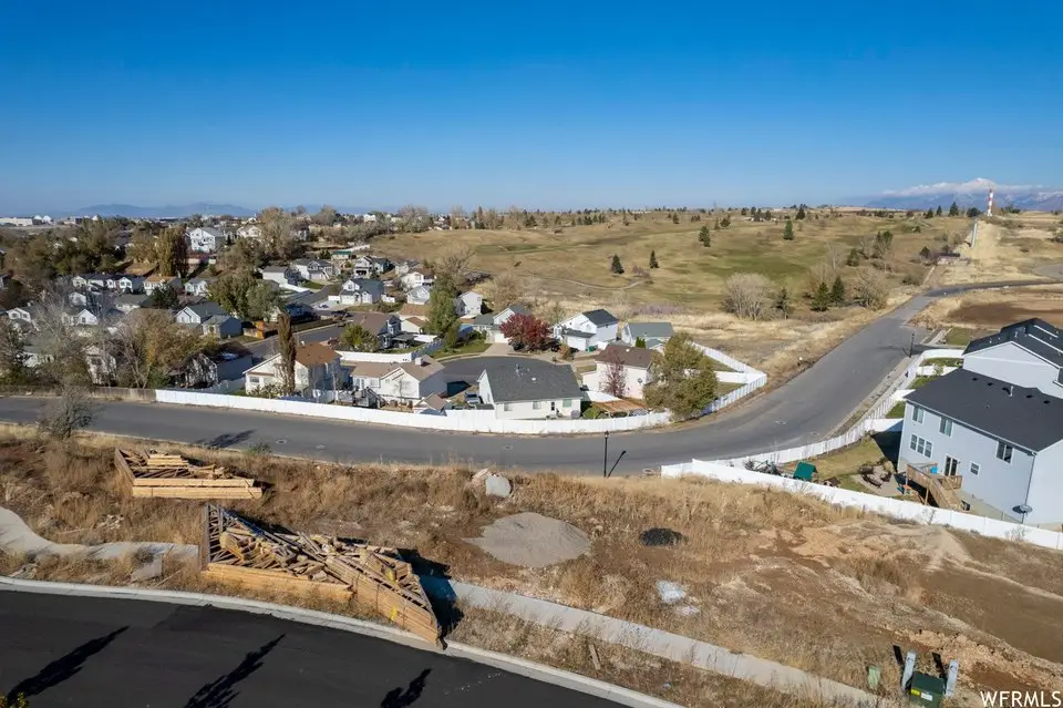 A view of a neighborhood from above.